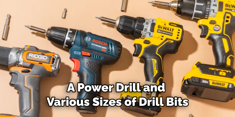 A Power Drill and Various Sizes of Drill Bits