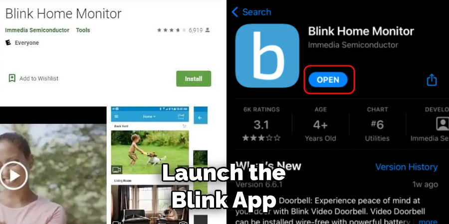 Launch the Blink App