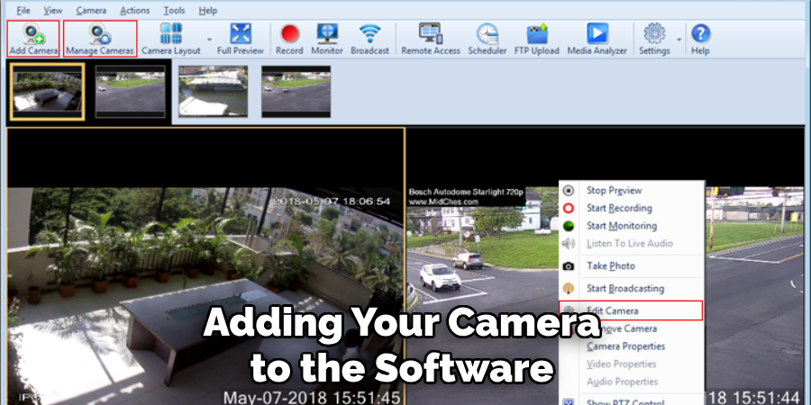 Adding Your Camera to the Software