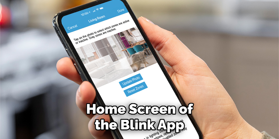 Home Screen of the Blink App