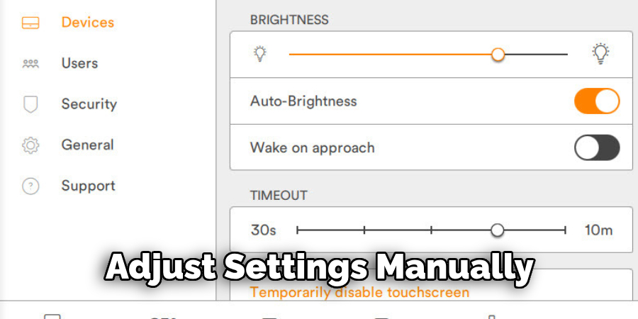 Adjust Settings Manually