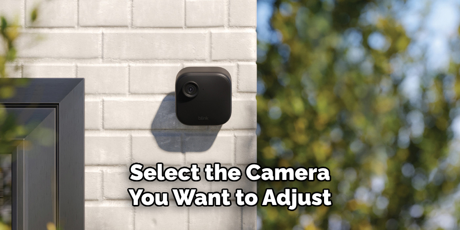 Select the Camera You Want to Adjust