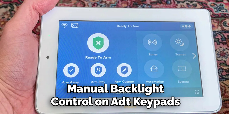 Manual Backlight Control on Adt Keypads