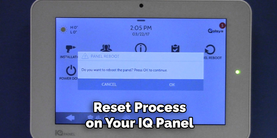 Reset Process on Your IQ Panel