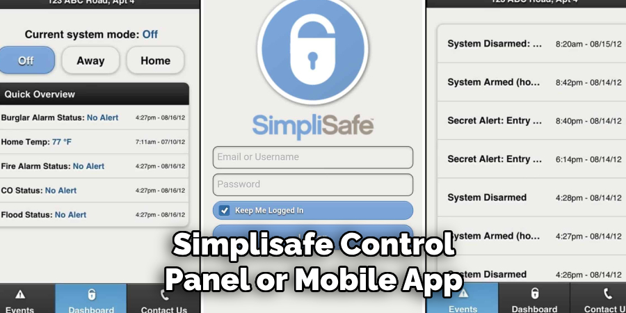 Simplisafe Control Panel or Mobile App