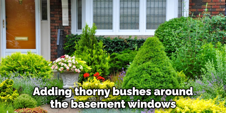 Adding thorny bushes around the basement windows