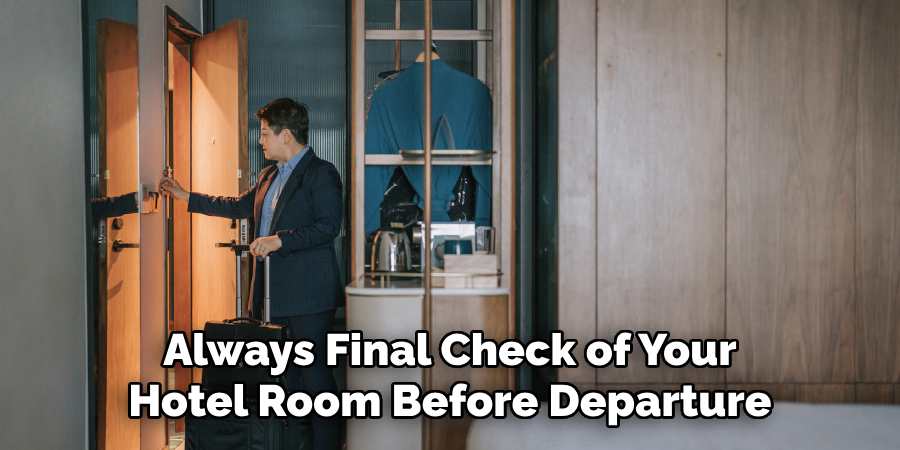 Always Final Check of Your Hotel Room Before Departure