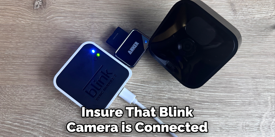 Insure That Blink
Camera is Connected