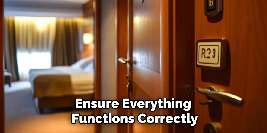 Ensure Everything 
Functions Correctly