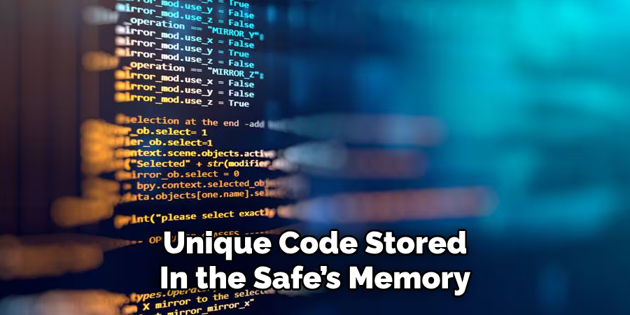 Unique Code Stored 
In the Safe’s Memory