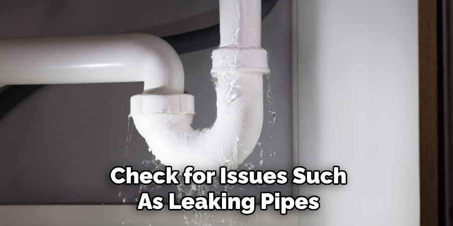 Check for Issues Such
As Leaking Pipes