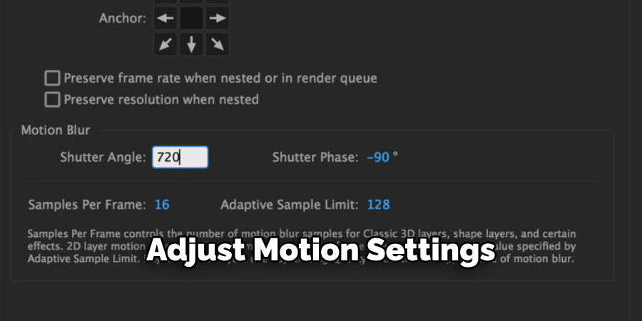 Adjust Motion Settings