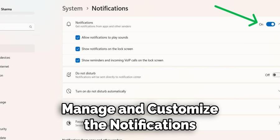 Manage and Customize the Notifications