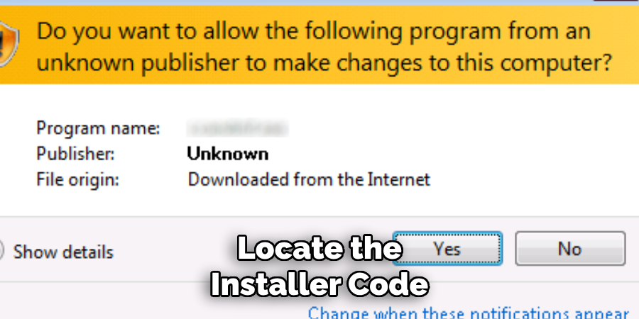 Locate the Installer Code