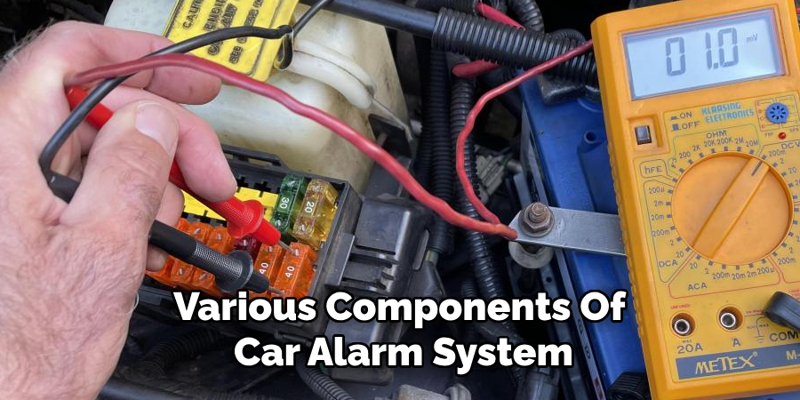 Various Components Of 
Car Alarm System