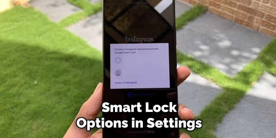 Smart Lock Options in Settings