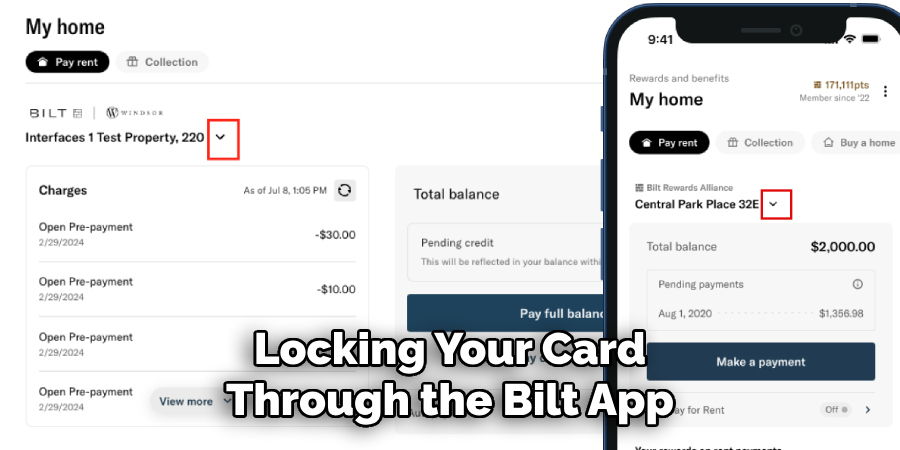 Locking Your Card
Through the Bilt App