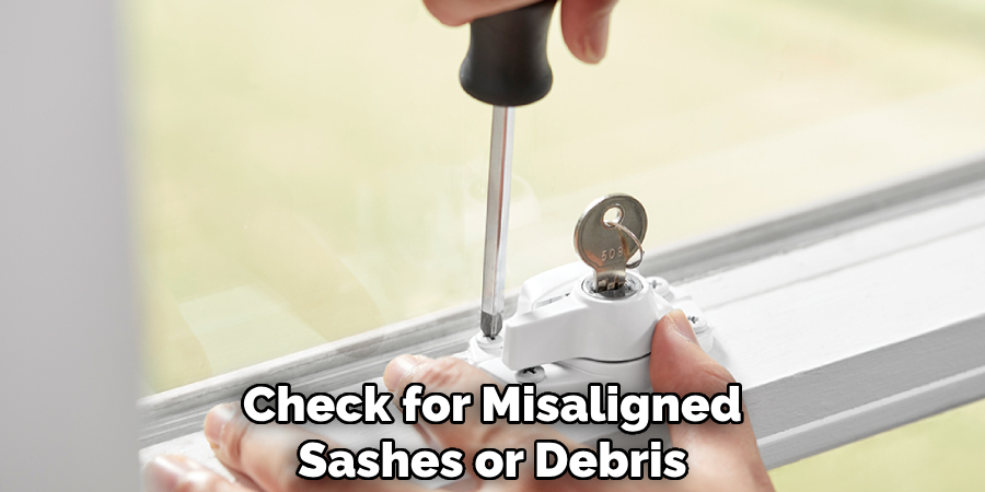 Check for Misaligned
Sashes or Debris
