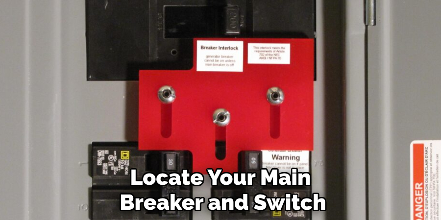 Locate Your Main
 Breaker and Switch