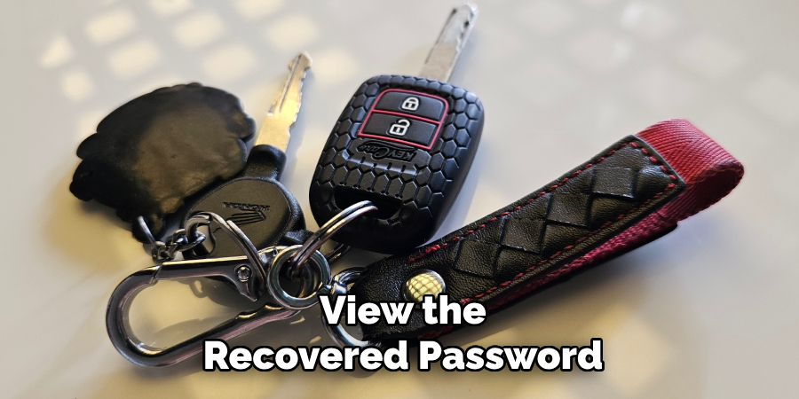View the Recovered Password