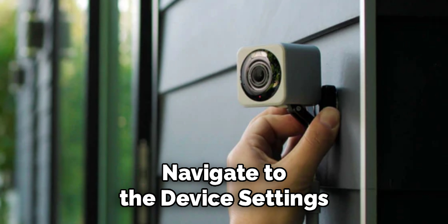 Navigate to the Device Settings
