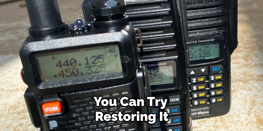 You Can Try Restoring It