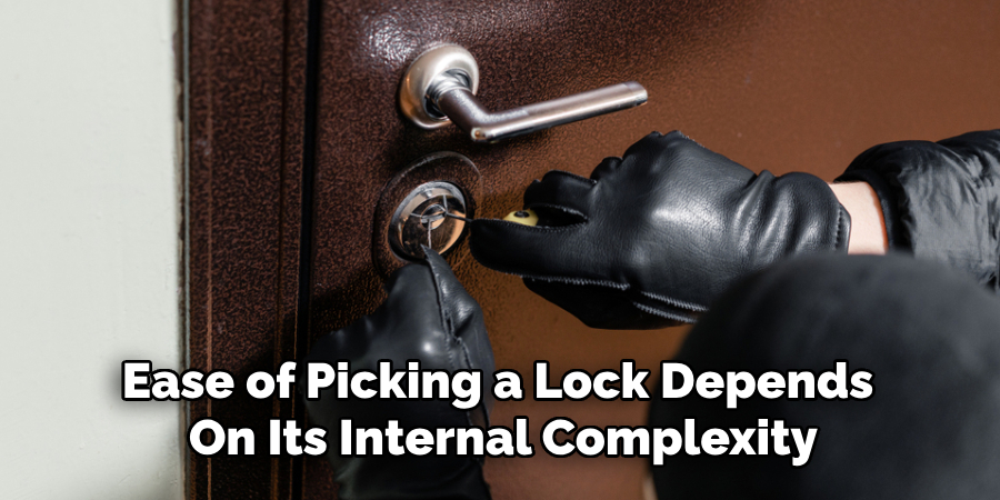 Ease of Picking a Lock Depends On Its Internal Complexity