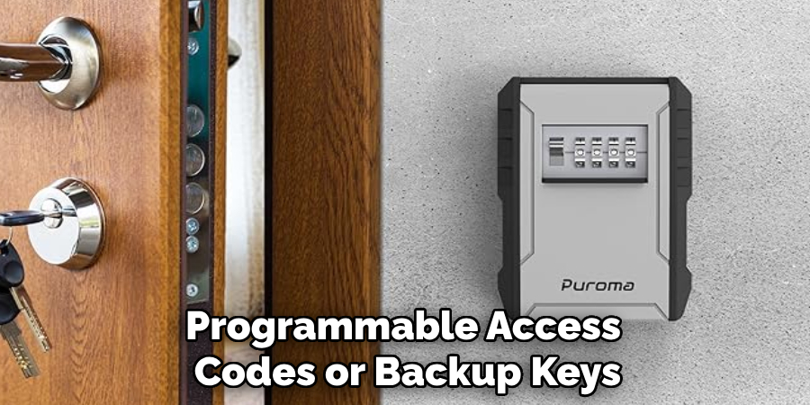 Programmable Access 
Codes or Backup Keys